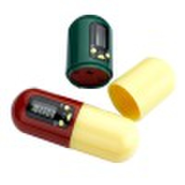Capsule-look Pill Box Timer, Can hold pills, table