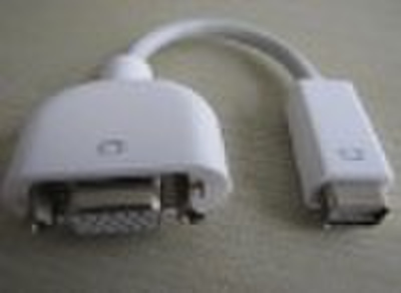 White Mini DVI to VGA Cable for MacBook Pro