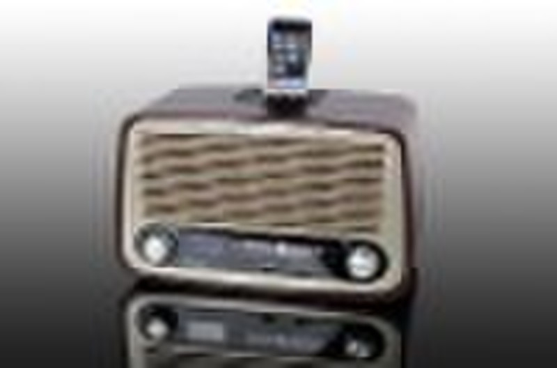 Retro design Alarm Clock Radio with USB/SD System