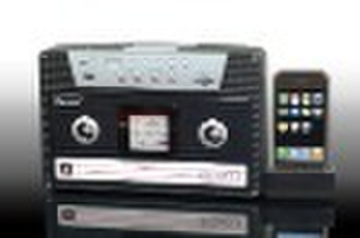 Cassette design Alarm Clock Radio with USB/SD Syst