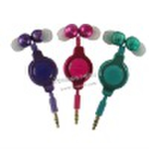 R-10 headset, retractable earphone