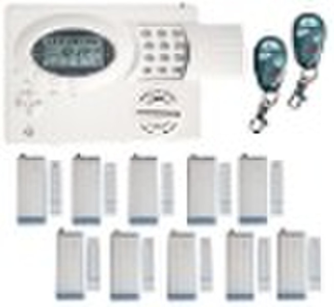 Wireless landline telephone home alarm system with