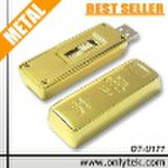 Hot Selling!! Gold Brick Shape USB Disk