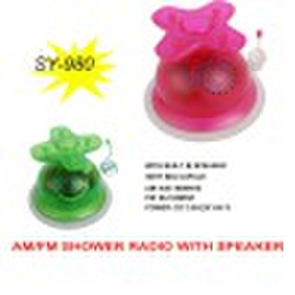 AM/FM Bathroom Shower Radio With Big Cupule