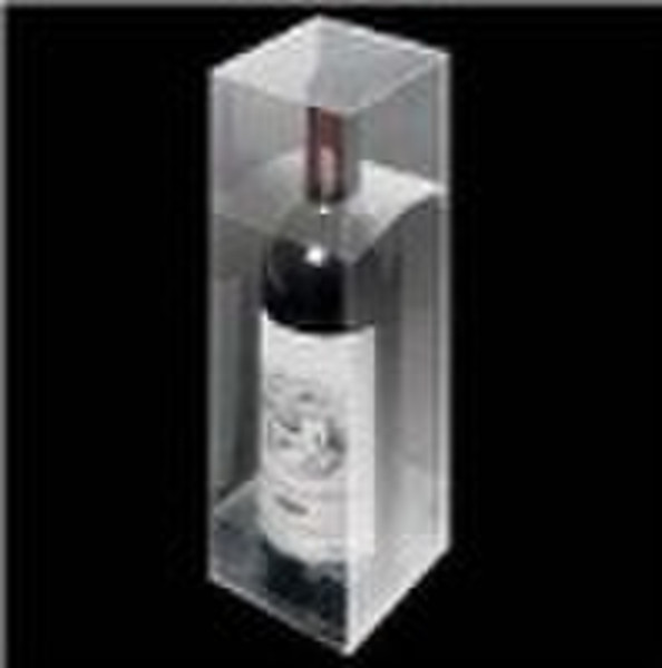 Clear plastic wine box made of PVC