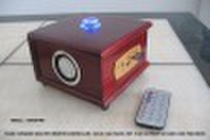 SD Card reader Oak wooden speaker
