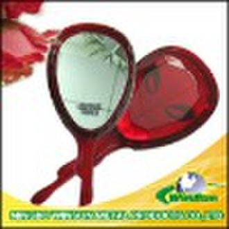 Crystal beauty red handle mirror