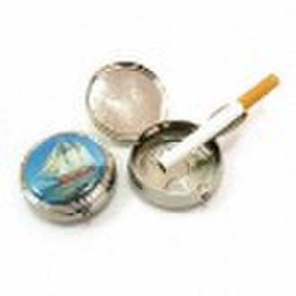 round mini metal ashtray