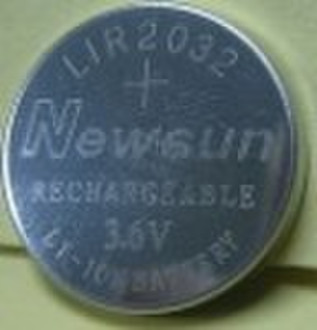 LIR2032 rechargeable coin cell battery