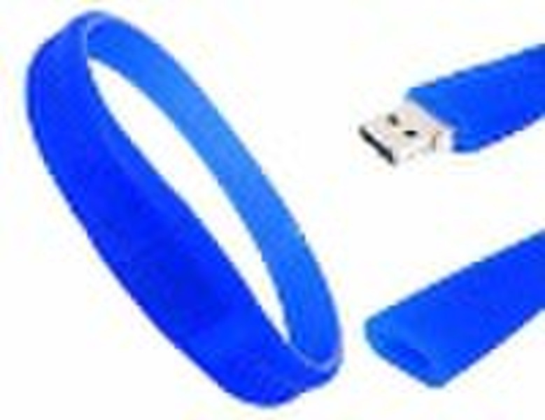 blue USB silicone bracelet