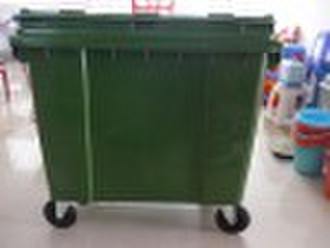 Plastic four wheels garbage container