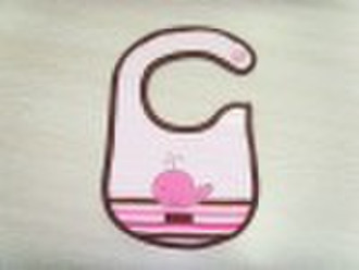 pink whale baby bib