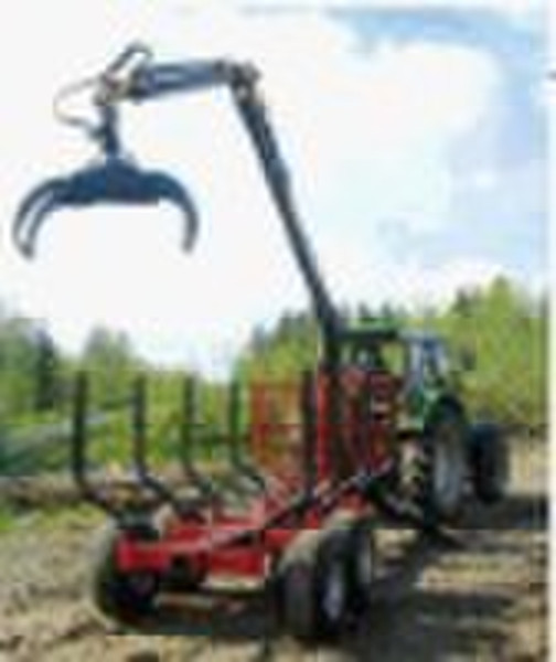 Log trailer with crane for Tractor