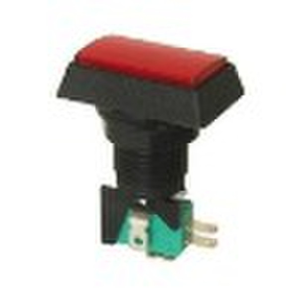 Lighted push button switch (1'' Red Rectan