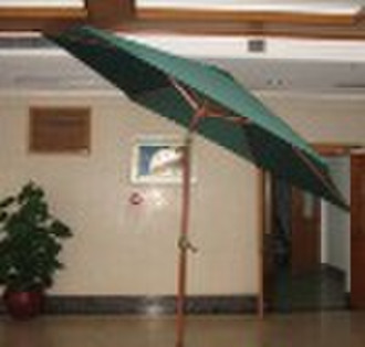 patio wooden umbrella with tilt & crank