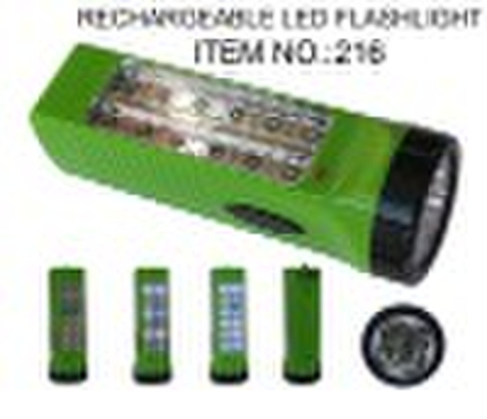 Rechargeable LED flashlight with working LED light