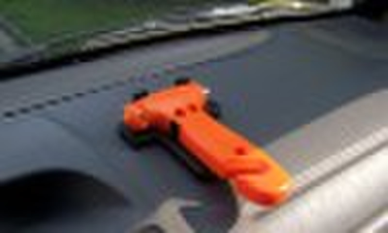 Car emergency hammer with knife to cut seat belt
