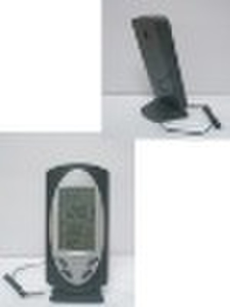 weather station clock with indoor & outdoor te