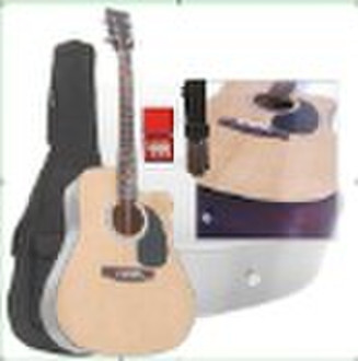 4/4 ACUSTIC GUITARS  NATURAL CUTAWAY  COMPLET SET