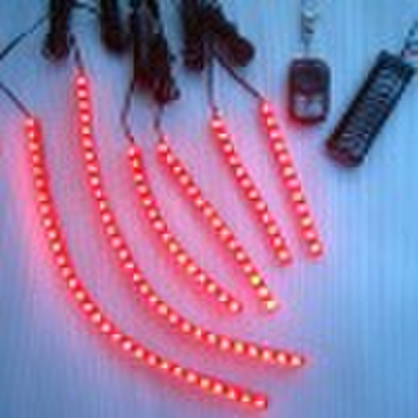 6pc RED LED FLEXIBLE LED STRIP KIT MOTORCYCLE LIGH