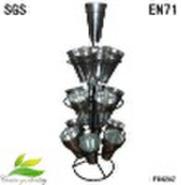 metal flower pot stand with 16 pots
