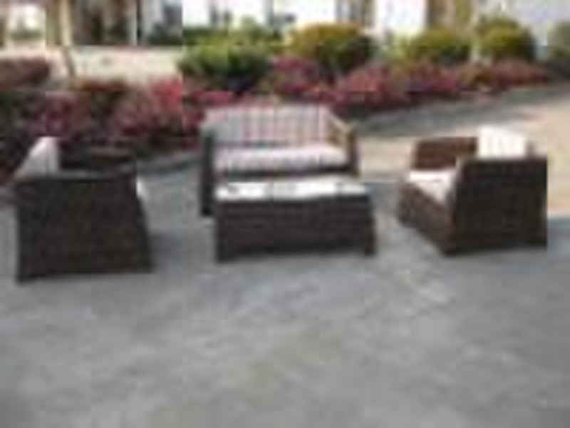 alum.wicker sofa set