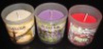 colored paraffin frosted glass candle with scents