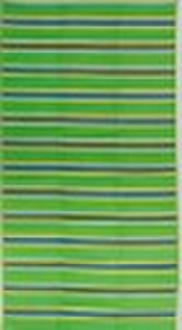Green Plastic(PP) Stripe Woven Beach Mat (H113)