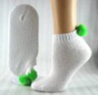 Pom pom fashion young girl 100 cotton sock