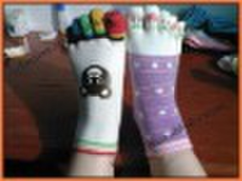 100 cotton five toe sock