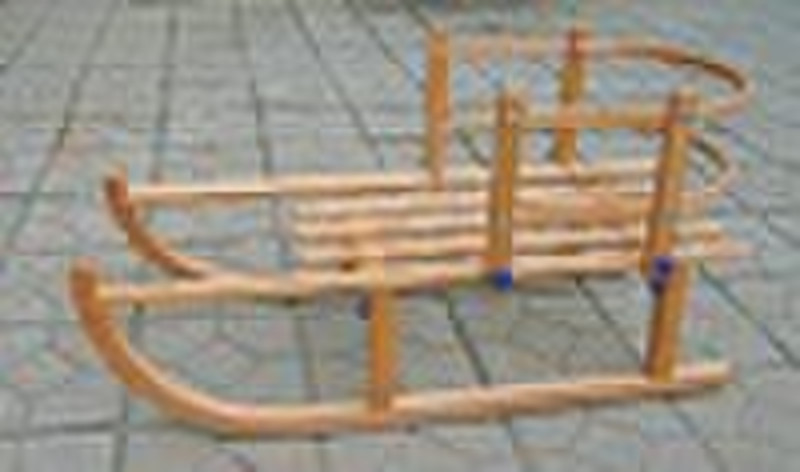 wooden snow sled