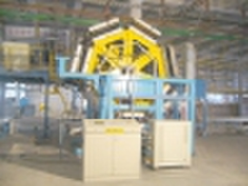 Rotary door foaming line