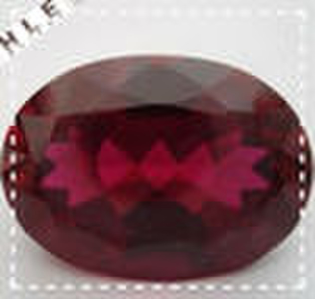 7#  Oval Synthetic Ruby Stone