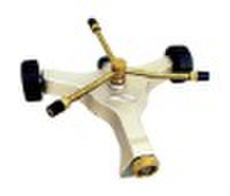 Brass 3-Arm sprinkler on metal spike base
