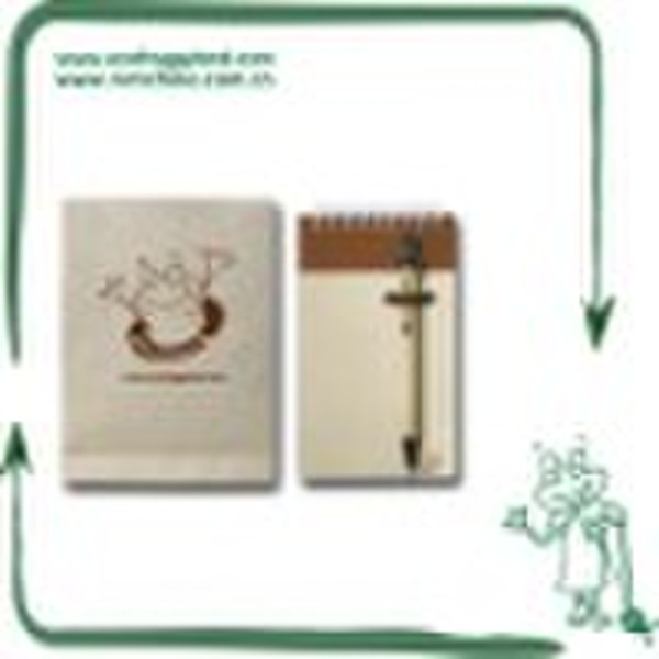 recycled notepad & pen set