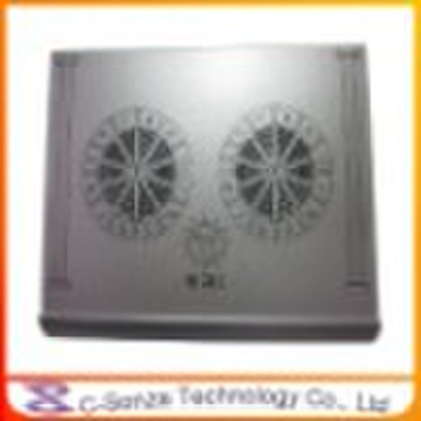aluminum laptop cooling pad with double fans