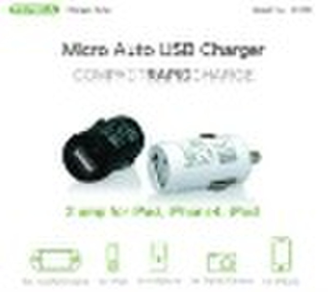 New 2A mini car charger for iPad/ipone4
