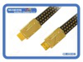 плоским HDMI Кабель золота 24k Кабель HDMI 1080P