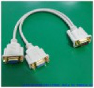 gold plated VGA SPLITTER CABLE MONITOR Y SPLITTER