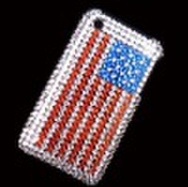 Diamond Bling Hard Case for iPhone 3G 3GS US Flag