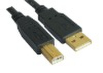 USB Kabel AM / BM vergoldet schwarz