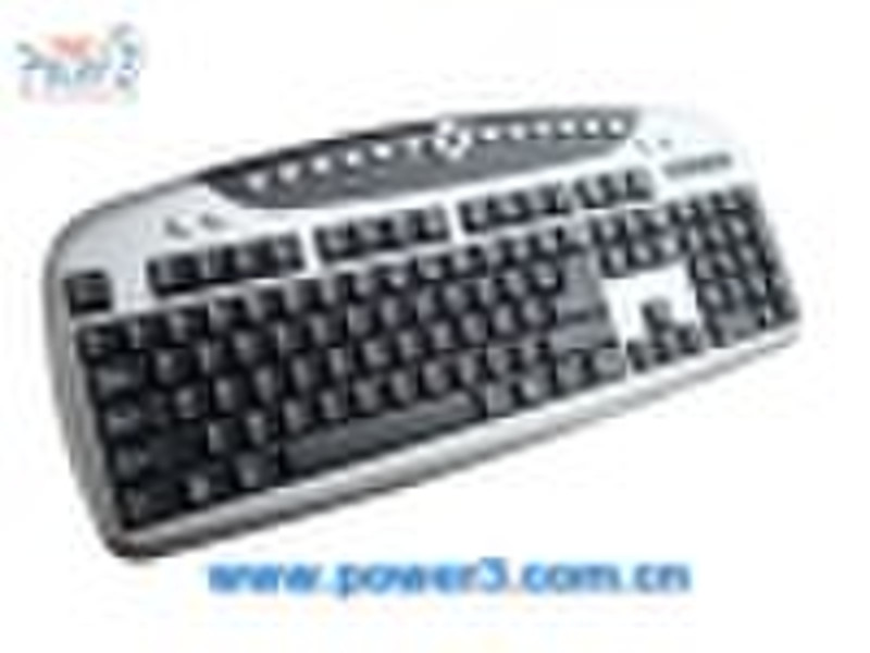 Multimedia desktop keyboard with 20 shortcuts to e