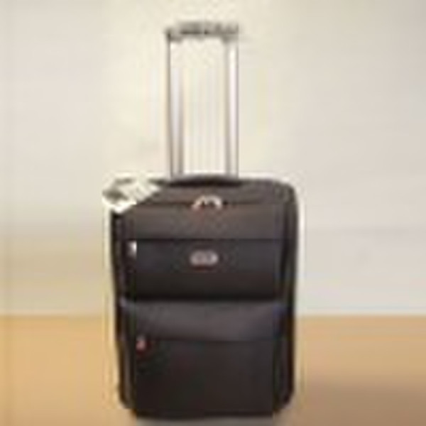Twill material with high-grade leather trolley cas