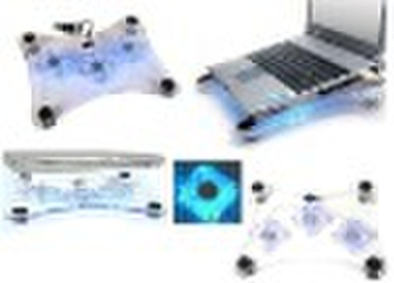 notebook cooling pad with four hub 2.0 TRANSPARENT