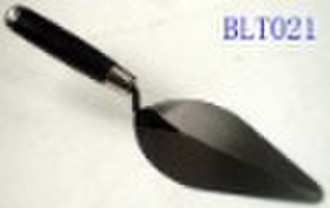 BRICKLAYING TROWEL WITH BLACK WOODEN HANDLE AND ME