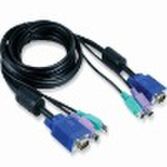 Black 3-in-1 KVM-Kabel