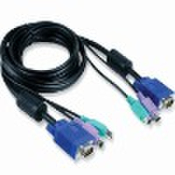 Black 3-in-1 KVM cable