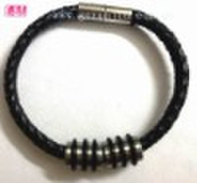 leather bracelet jewelry stainless steel (bangles