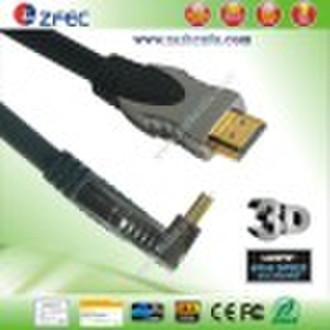 Right Angle HDMI Cable with Chromed Plated Metal S