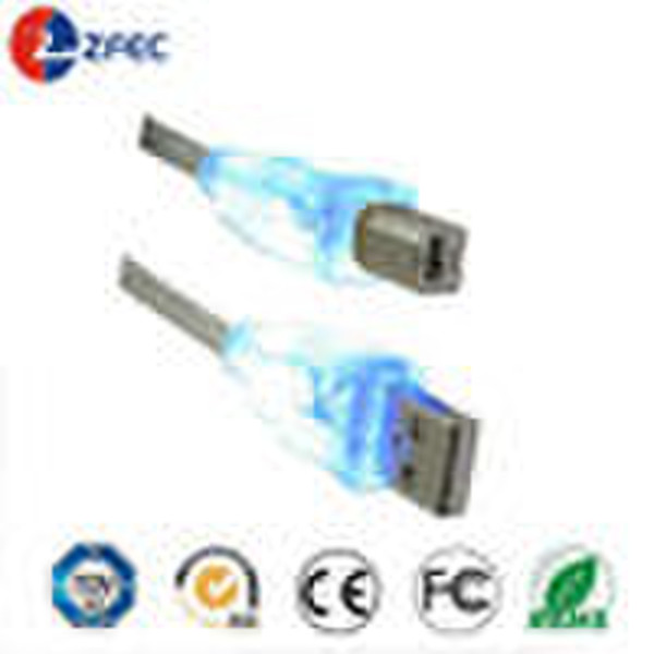 USB A Male to USB B Male with LED